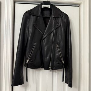 All Saints Black Leather Moto Jacket